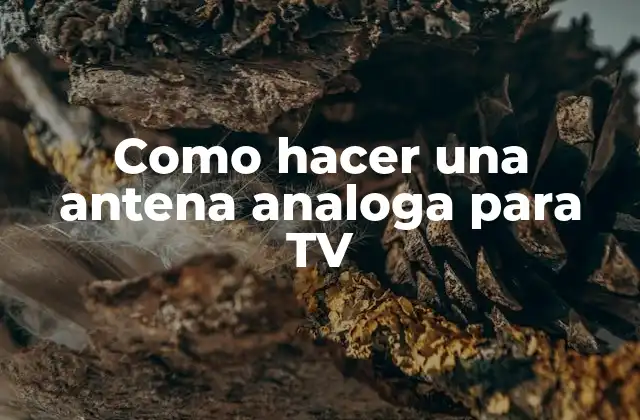 Como Hacer una Antena Analoga para Tv