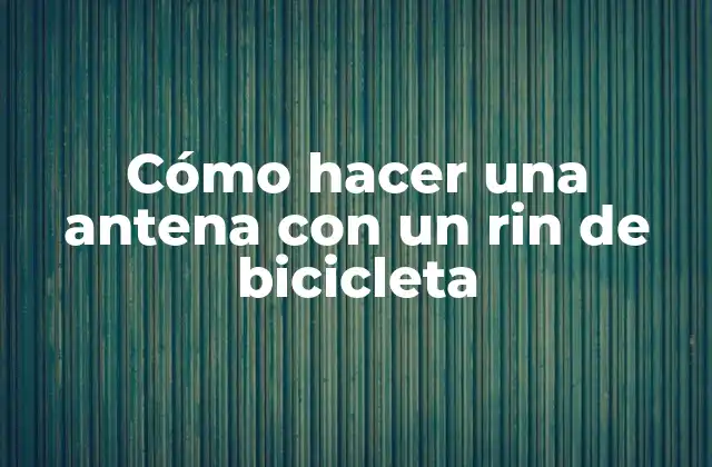 Cómo Hacer una Antena con un Rin de Bicicleta