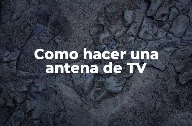 Como Hacer una Antena de Tv