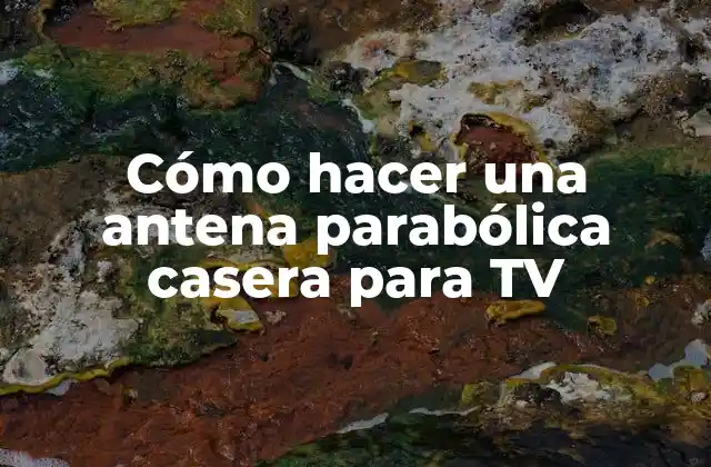 Cómo Hacer una Antena Parabólica Casera para Tv