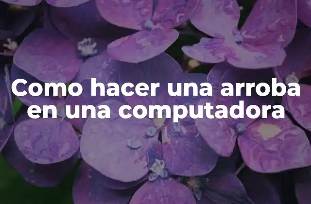 Como Hacer una Arroba en una Computadora