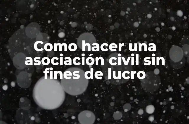Como Hacer una Asociación Civil sin Fines de Lucro