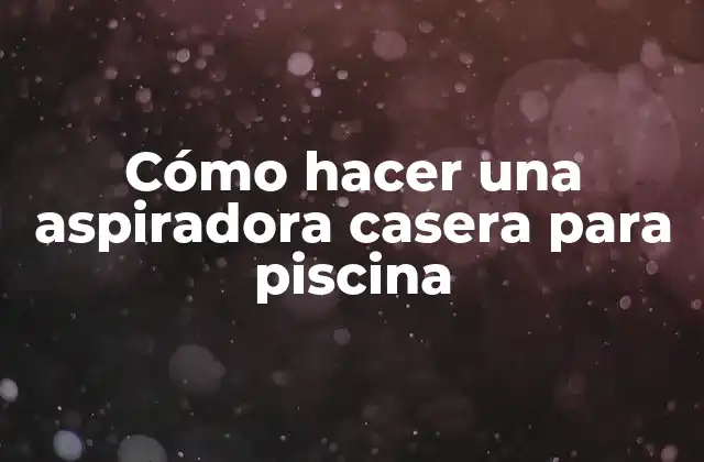 Cómo Hacer una Aspiradora Casera para Piscina
