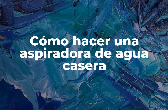 Cómo Hacer una Aspiradora de Agua Casera