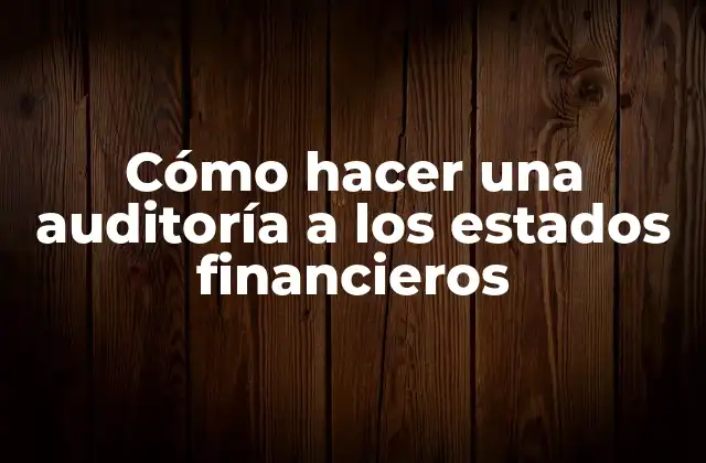 Cómo Hacer una Auditoría a los Estados Financieros