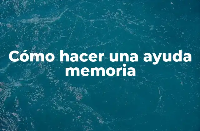 Cómo Hacer una Ayuda Memoria