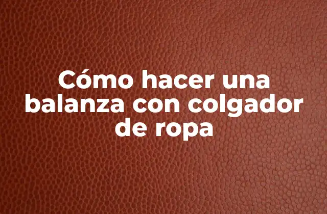 Cómo Hacer una Balanza con Colgador de Ropa