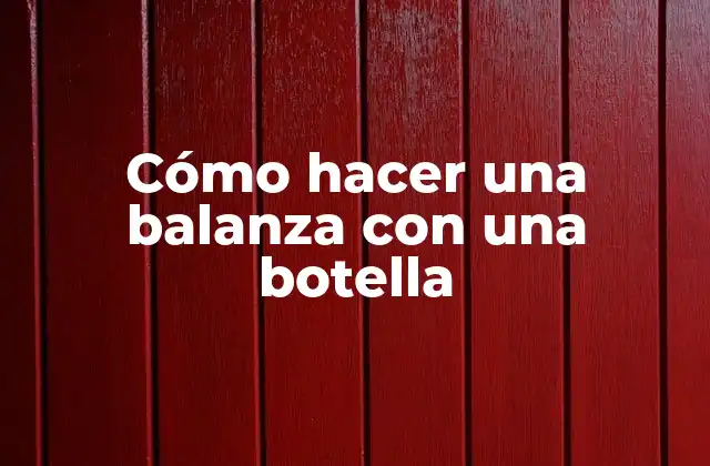 Cómo Hacer una Balanza con una Botella