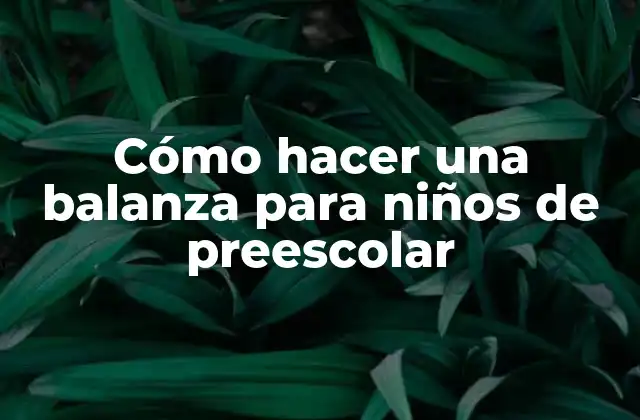 Cómo Hacer una Balanza para Niños de Preescolar