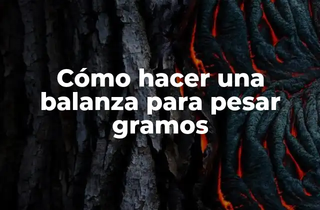 Cómo Hacer una Balanza para Pesar Gramos