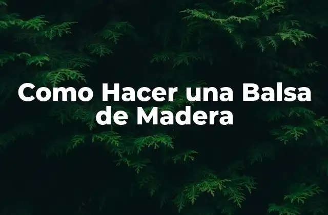 Como Hacer una Balsa de Madera 2 Qué es una Balsa de Madera y Para Qué Sirve