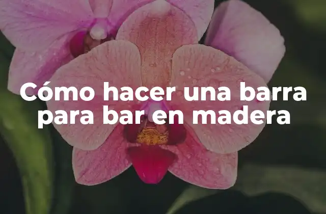 Cómo Hacer una Barra para Bar en Madera