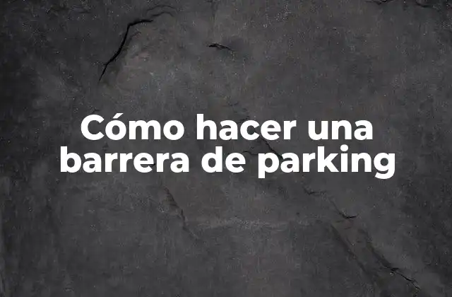 Cómo Hacer una Barrera de Parking