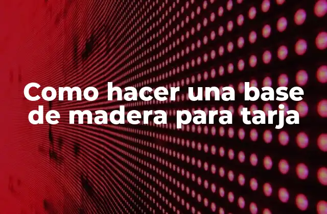 Como Hacer una Base de Madera para Tarja