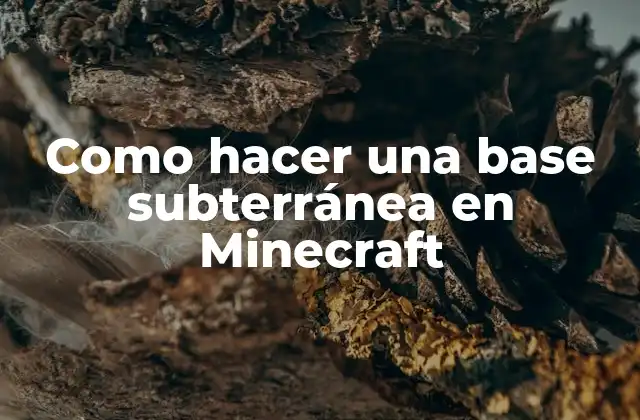 Como Hacer una Base Subterránea en Minecraft