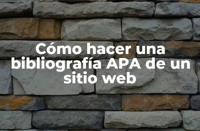 Cómo Hacer una Bibliografía Apa de un Sitio Web