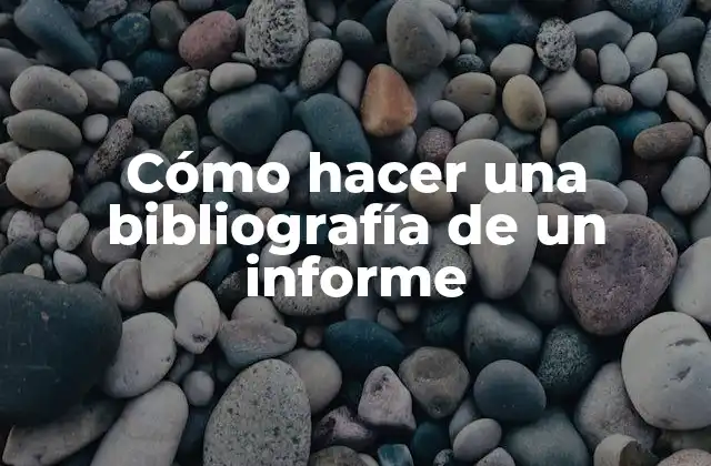 Cómo Hacer una Bibliografía de un Informe