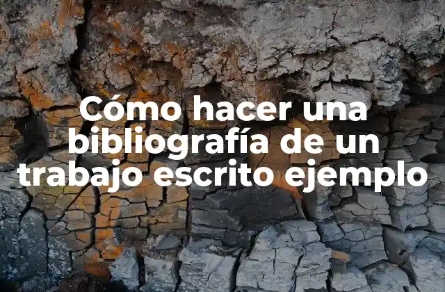 Cómo Hacer una Bibliografía de un Trabajo Escrito Ejemplo