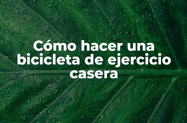 Cómo Hacer una Bicicleta de Ejercicio Casera
