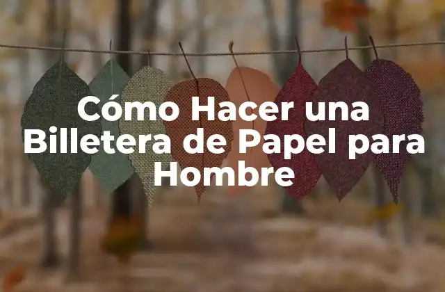 Cómo Hacer una Billetera de Papel para Hombre
