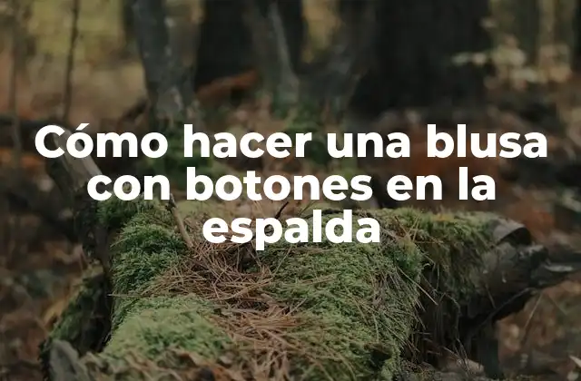 Cómo Hacer una Blusa con Botones en la Espalda