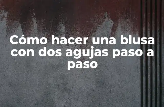 Cómo Hacer una Blusa con Dos Agujas Paso a Paso
