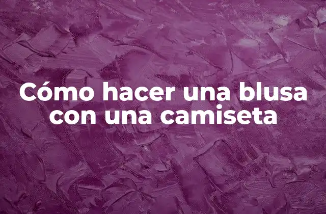Cómo Hacer una Blusa con una Camiseta