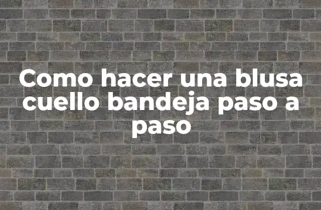 Como Hacer una Blusa Cuello Bandeja Paso a Paso