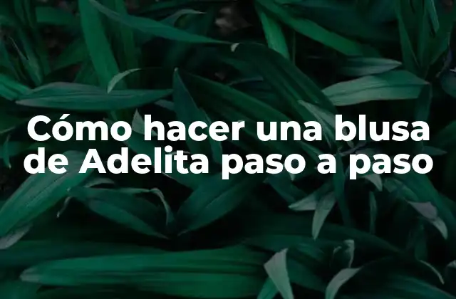 Cómo Hacer una Blusa de Adelita Paso a Paso