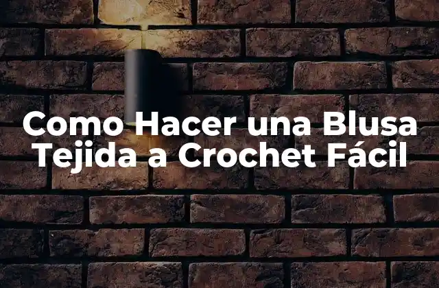 Como Hacer una Blusa Tejida a Crochet Fácil
