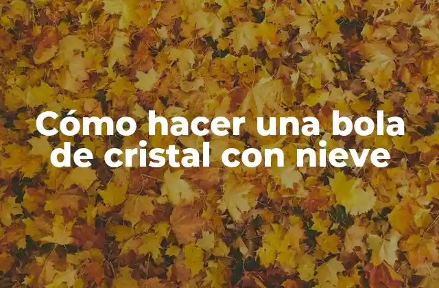 Cómo Hacer una Bola de Cristal con Nieve