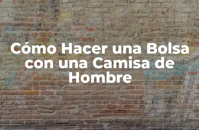 Cómo Hacer una Bolsa con una Camisa de Hombre