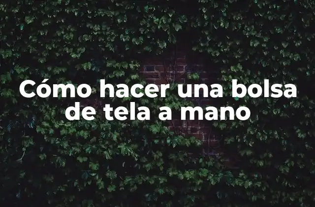 Cómo Hacer una Bolsa de Tela a Mano