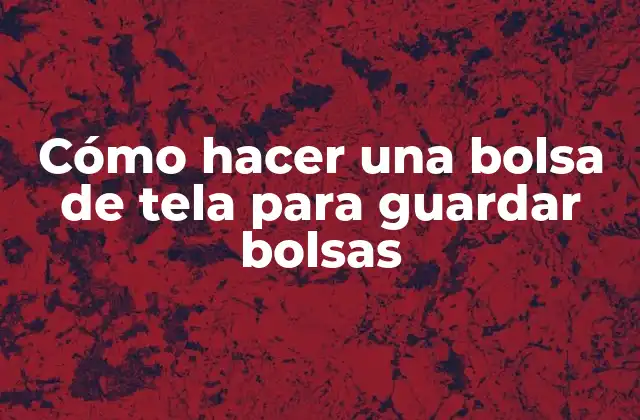 Cómo Hacer una Bolsa de Tela para Guardar Bolsas 2 ¿Qué es una bolsa de tela para guardar bolsas y para qué sirve?