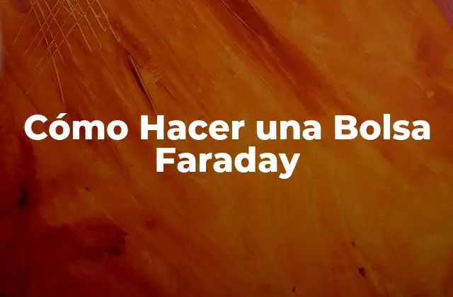 Cómo Hacer una Bolsa Faraday