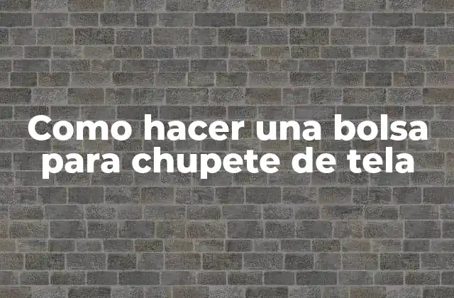 Como Hacer una Bolsa para Chupete de Tela
