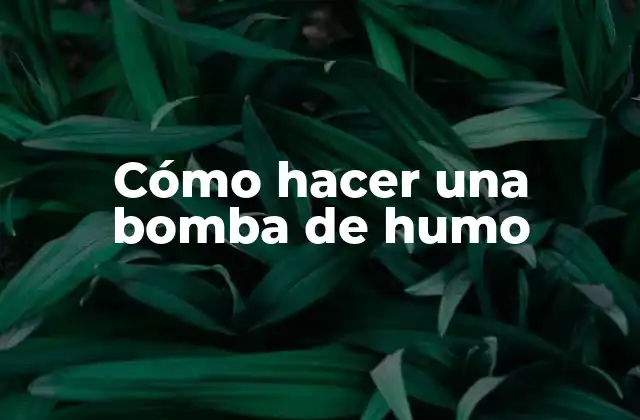 Cómo Hacer una Bomba de Humo