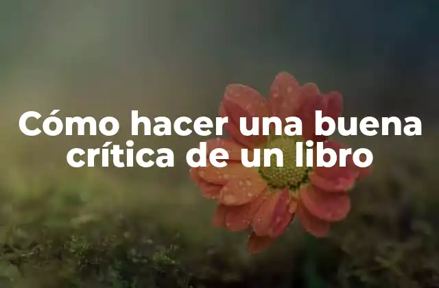 Cómo Hacer una Buena Crítica de un Libro