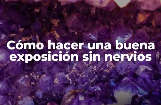 Cómo Hacer una Buena Exposición sin Nervios