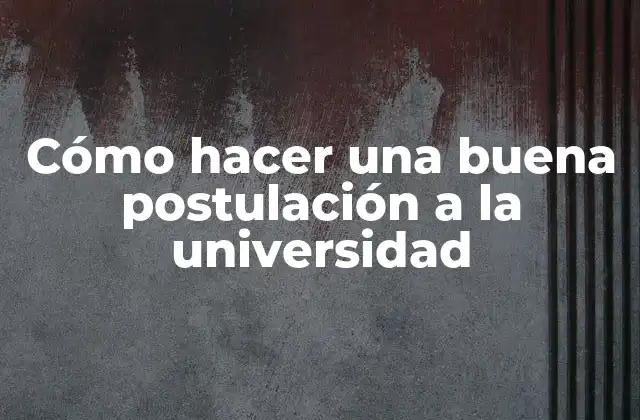Cómo Hacer una Buena Postulación a la Universidad