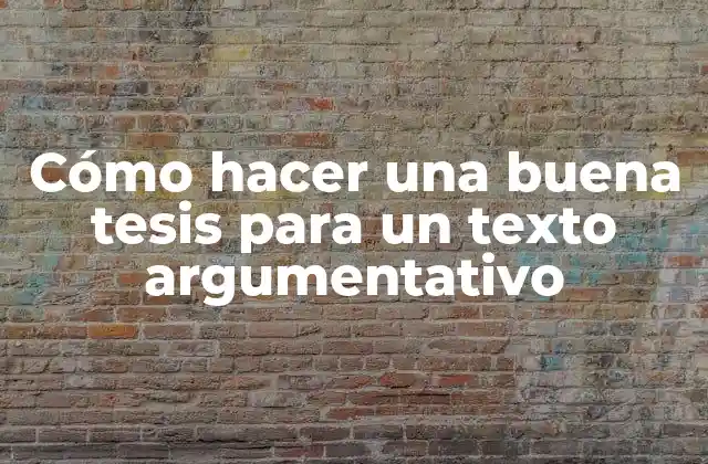 Cómo Hacer una Buena Tesis para un Texto Argumentativo