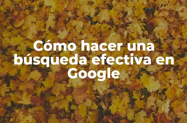 Cómo hacer una búsqueda efectiva en Google