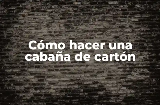 Cómo Hacer una Cabaña de Cartón