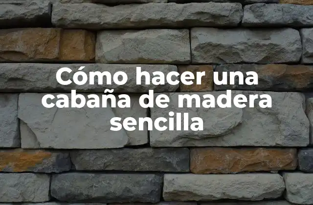 Cómo Hacer una Cabaña de Madera Sencilla