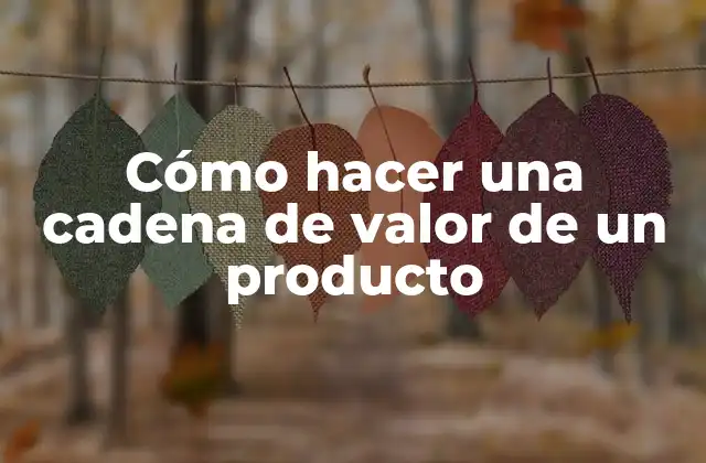Cómo Hacer una Cadena de Valor de un Producto