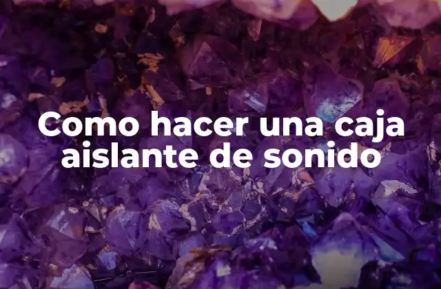 Como Hacer una Caja Aislante de Sonido