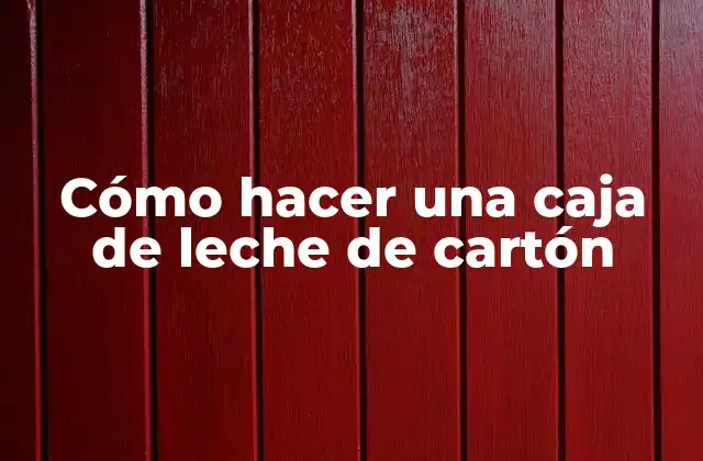 Cómo Hacer una Caja de Leche de Cartón