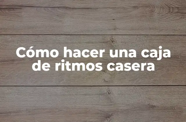 ¿Qué es una caja de ritmos casera y para qué sirve?