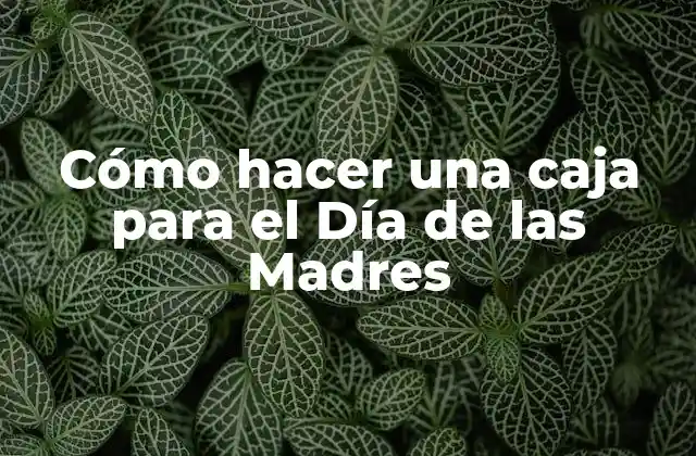 Cómo Hacer una Caja para el Día de las Madres