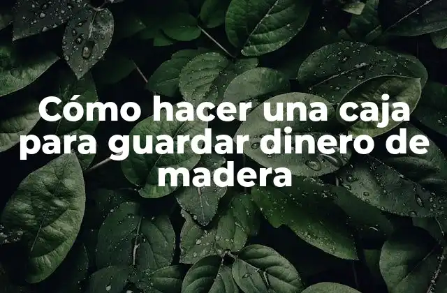 Cómo Hacer una Caja para Guardar Dinero de Madera